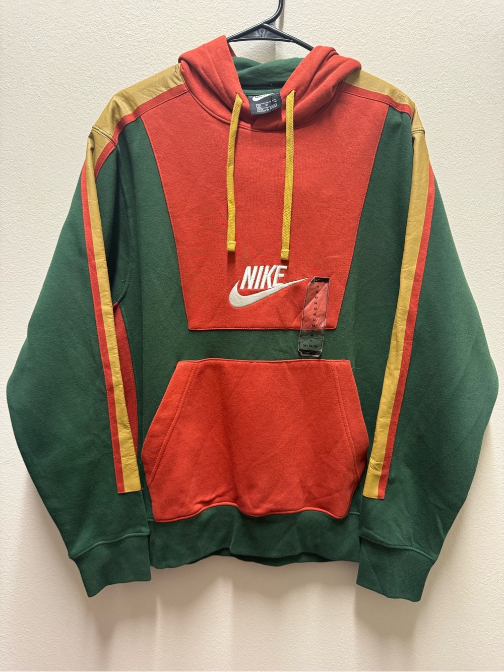 Nike Colorblock Pullover Hoodie in Green, Red & Yellow